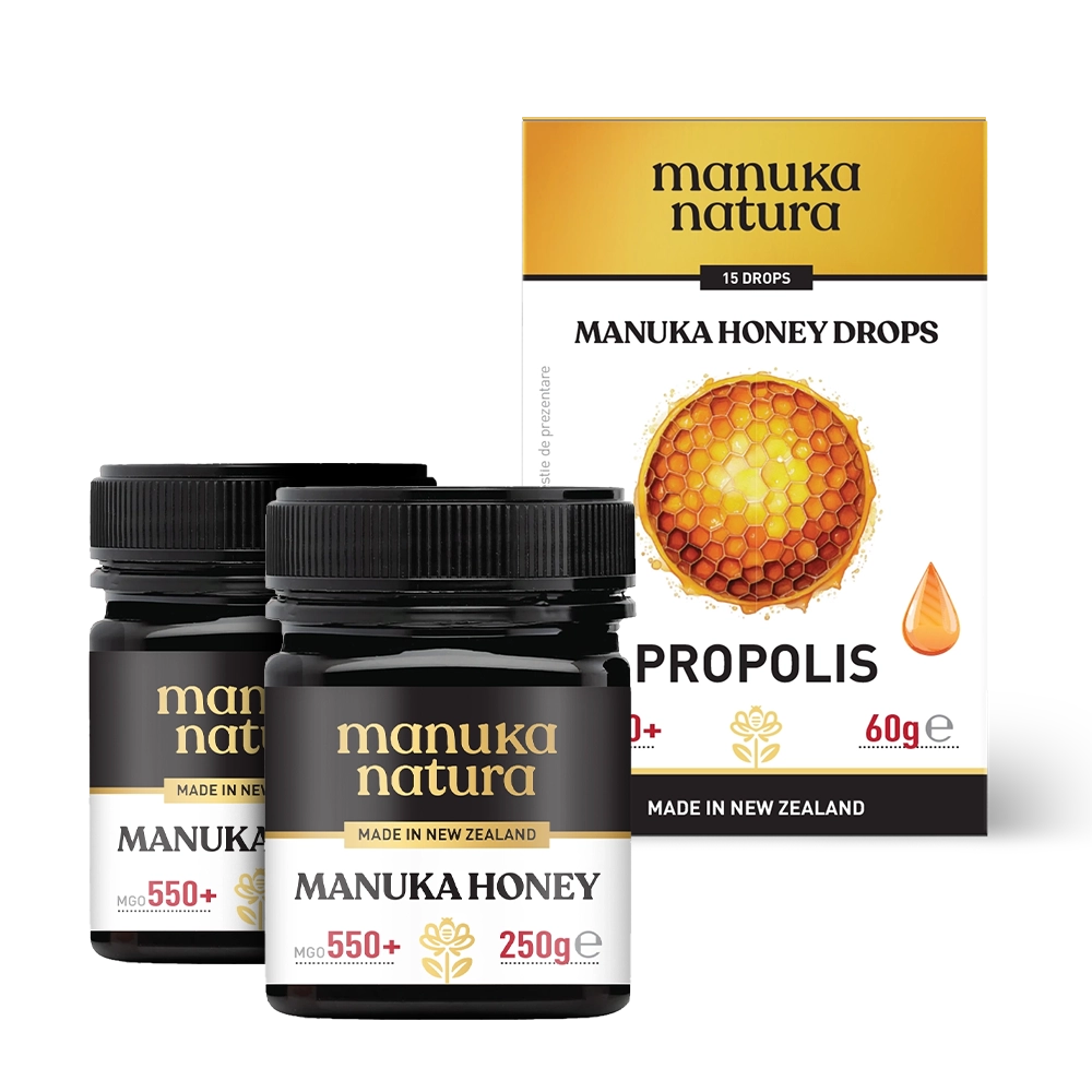 Pachet Manuka Power Set cu miere MGO mare pentru protecție avansată